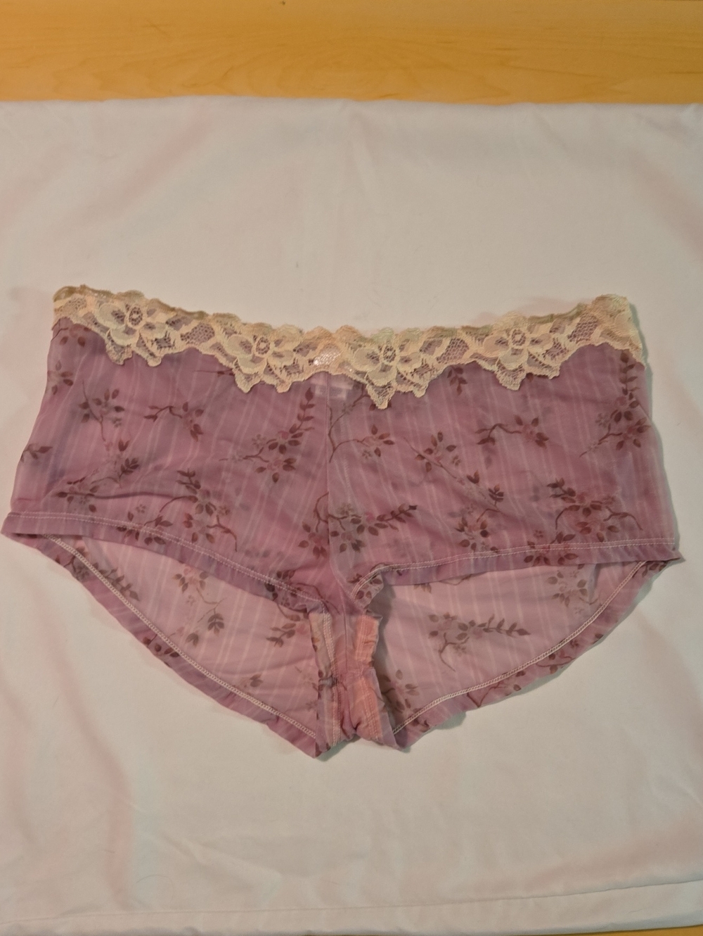 Gilligan & O'Malley Pink Lace-Trim Floral Boyshorts